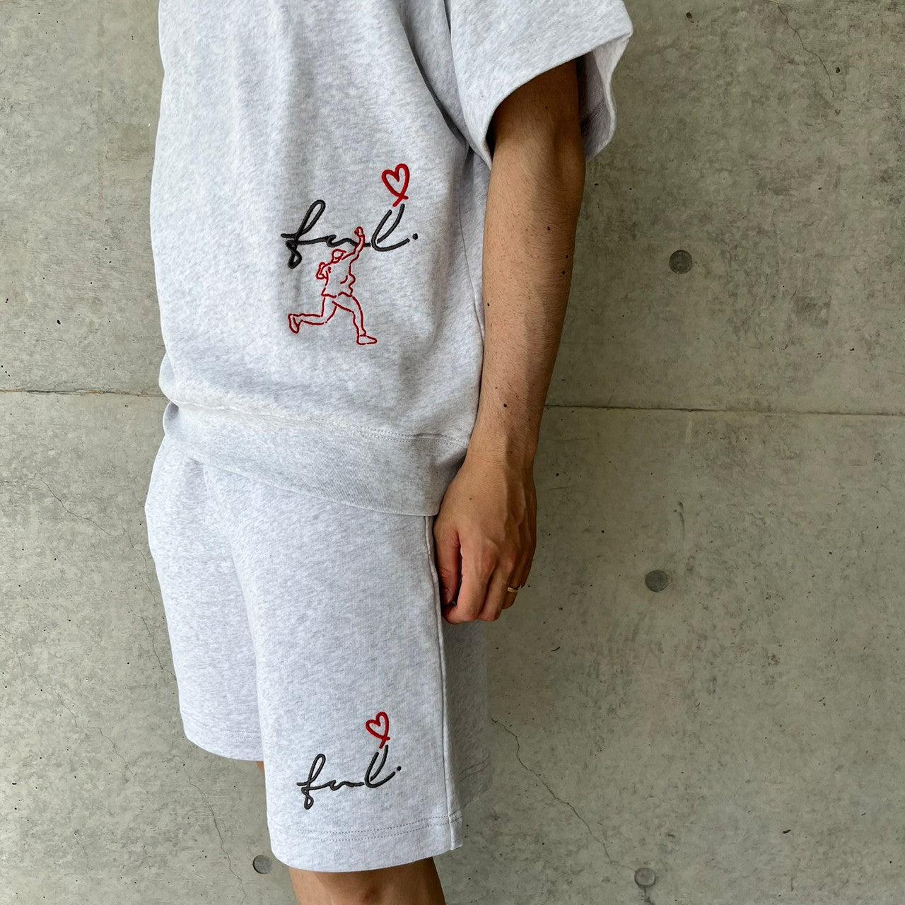 【SALE】Playful スウェットハーフパンツ(grey)