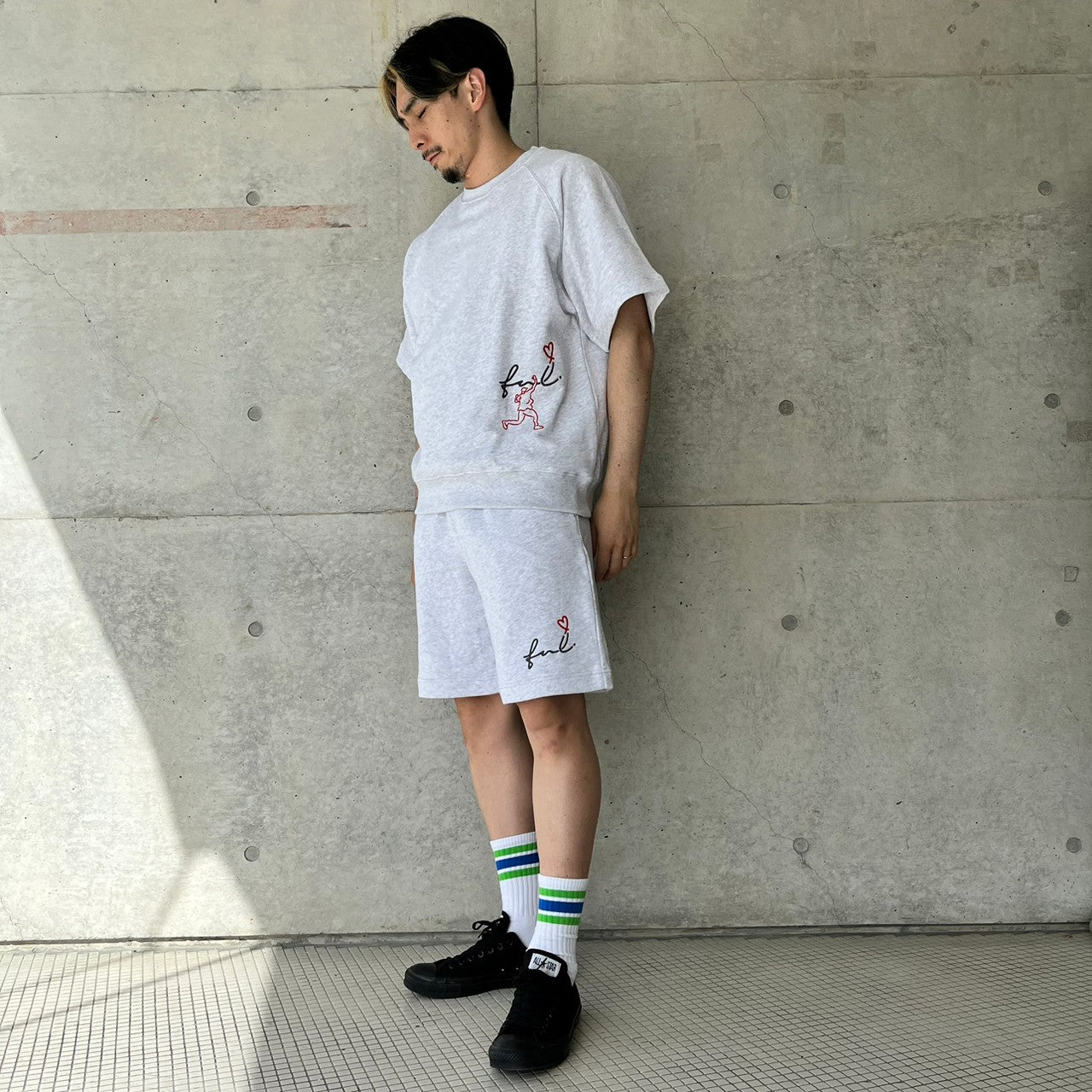 【SALE】Playful スウェットハーフパンツ(grey)