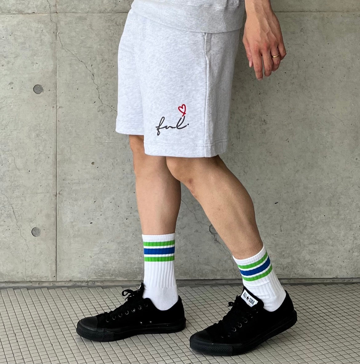 【SALE】Playful スウェットハーフパンツ(grey)
