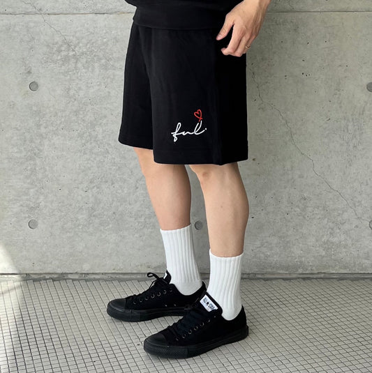 【SALE】Playful スウェットハーフパンツ(black)