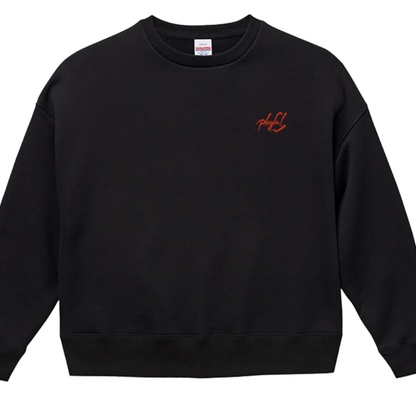 スマイルシューター/ビッグシルエット スウェットシャツ【Black】