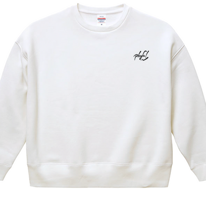 スマイルシューター/ビッグシルエット スウェットシャツ【White】