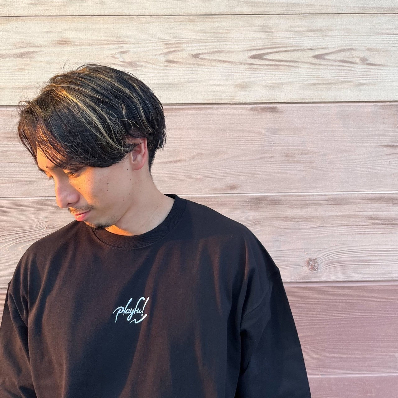 Playful Basic City Long TEE 【black】刺繍タイプ