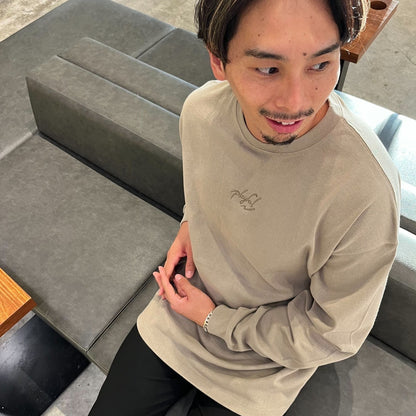 Playful Basic City Long TEE 【acid khaki】刺繍タイプ