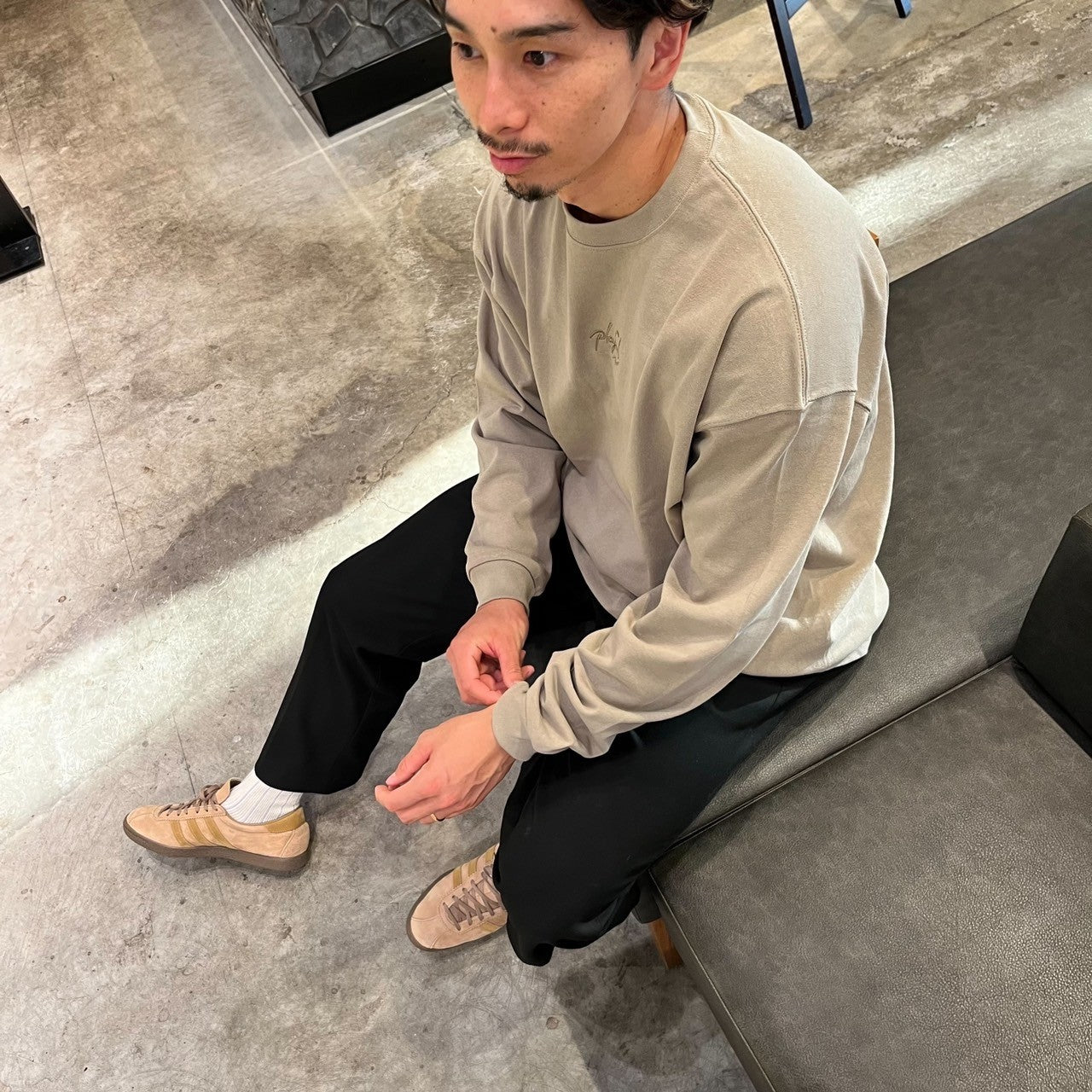 Playful Basic City Long TEE 【acid khaki】刺繍タイプ