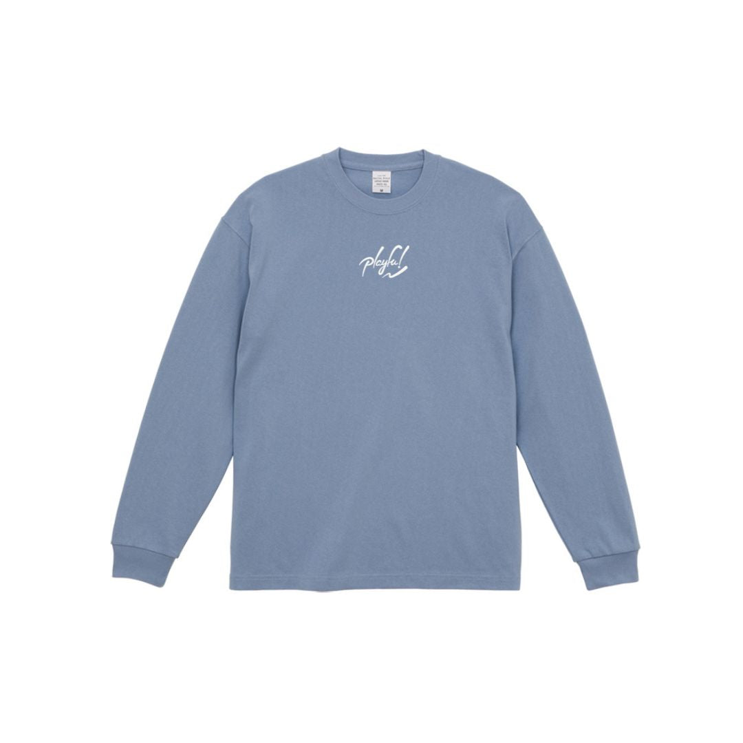Playful Basic City Long TEE 【acid blue】刺繍タイプ
